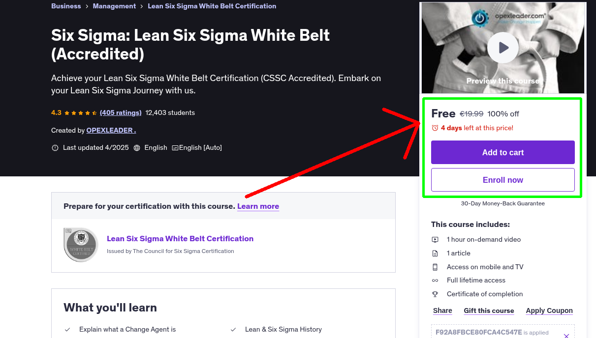 Six Sigma: Lean Six Sigma White Belt (Accredited)