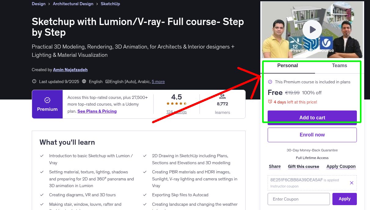 Sketchup with Lumion/V-ray- Full course- Step by Step