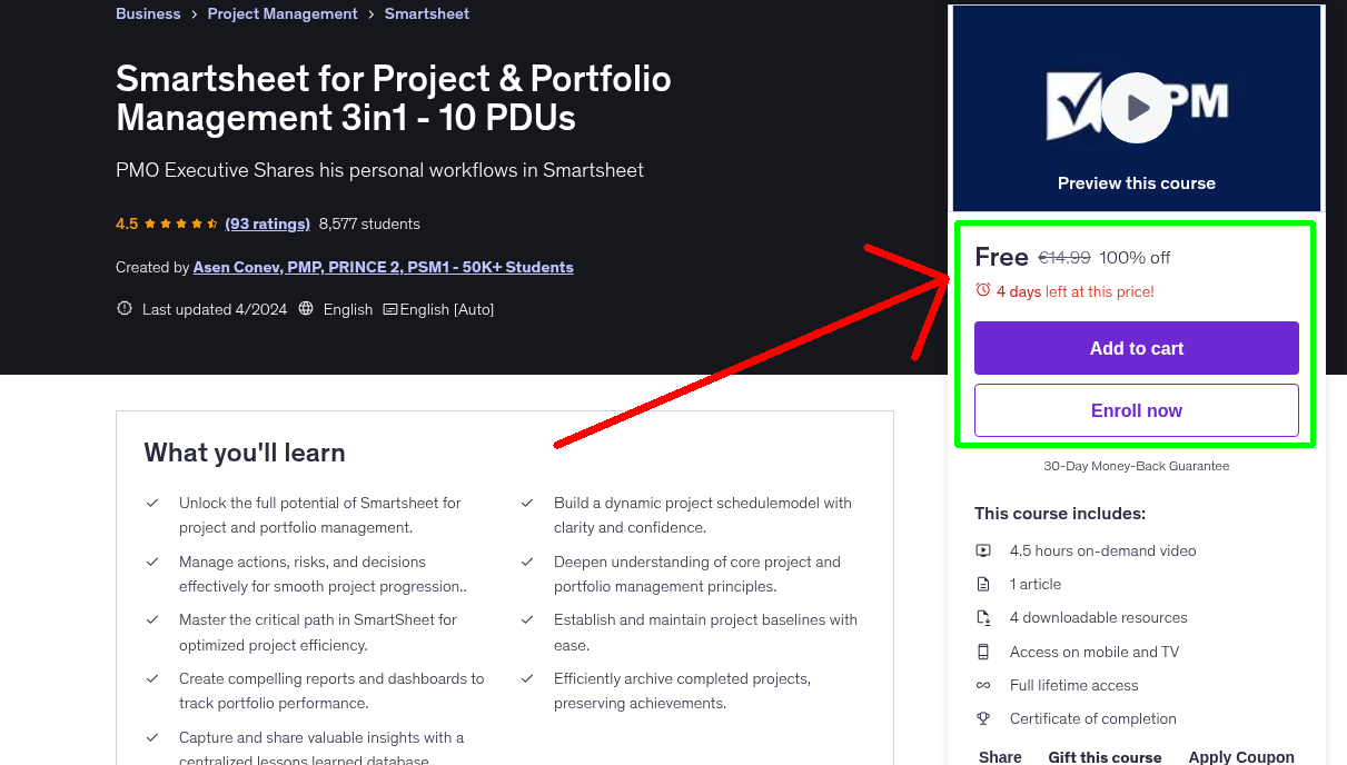 Smartsheet for Project & Portfolio Management 3in1 - 10 PDUs