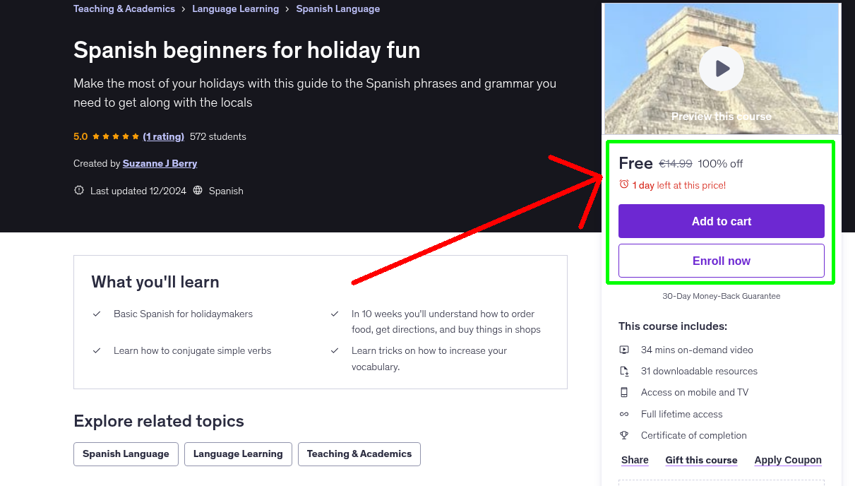Spanish beginners for holiday fun