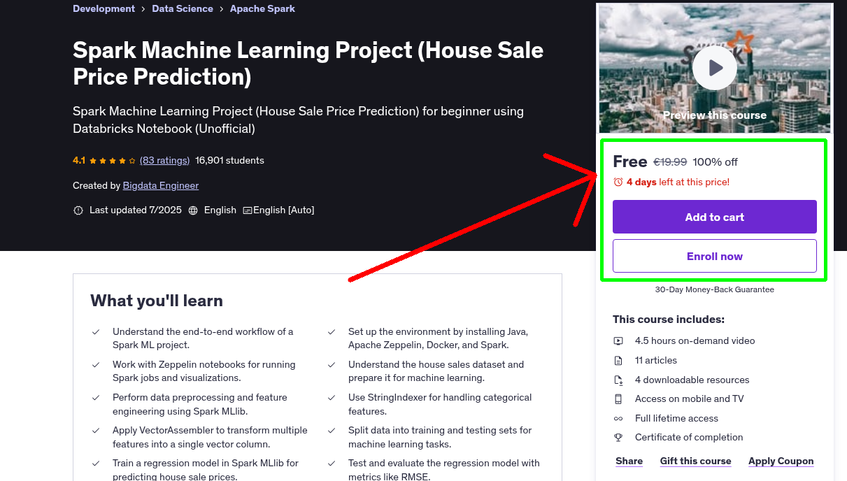 Spark Machine Learning Project (House Sale Price Prediction)