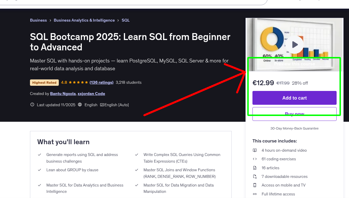 SQL Bootcamp 2025: Learn SQL from Beginner to Advanced