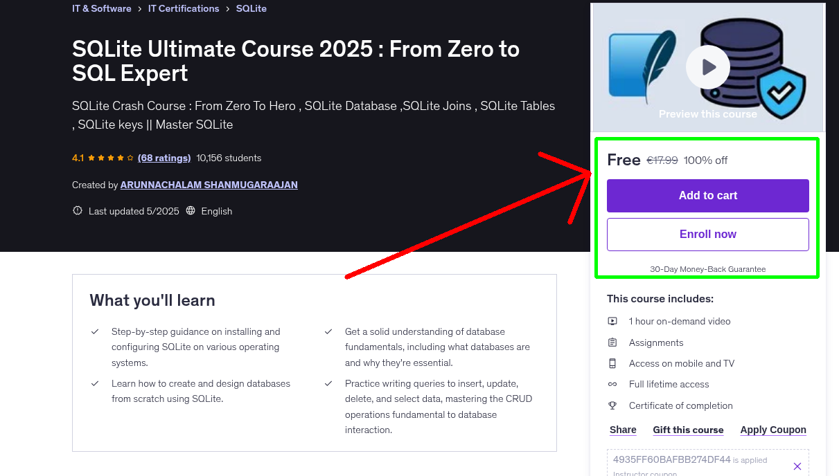 SQLite Ultimate Course 2025 : From Zero to SQL Expert