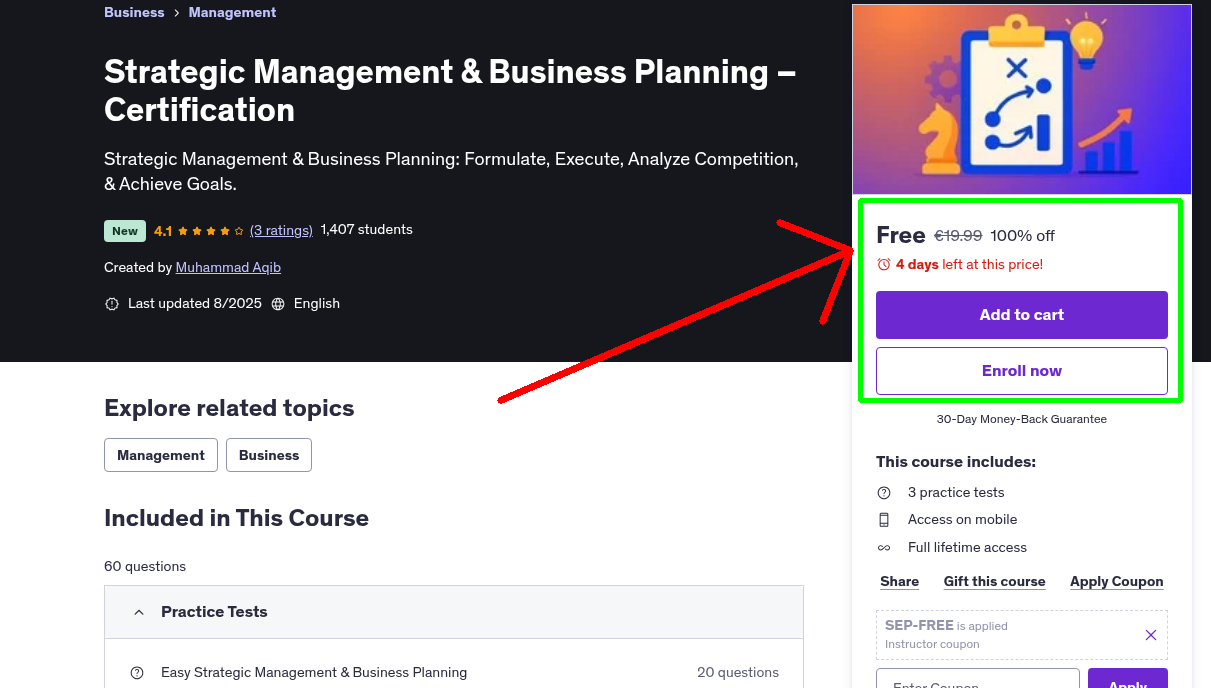 Strategic Management & Business Planning – Certification