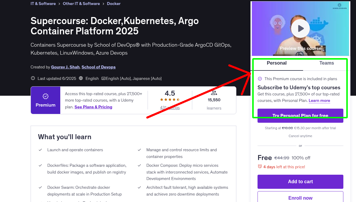 Supercourse: Docker,Kubernetes, Argo Container Platform 2025