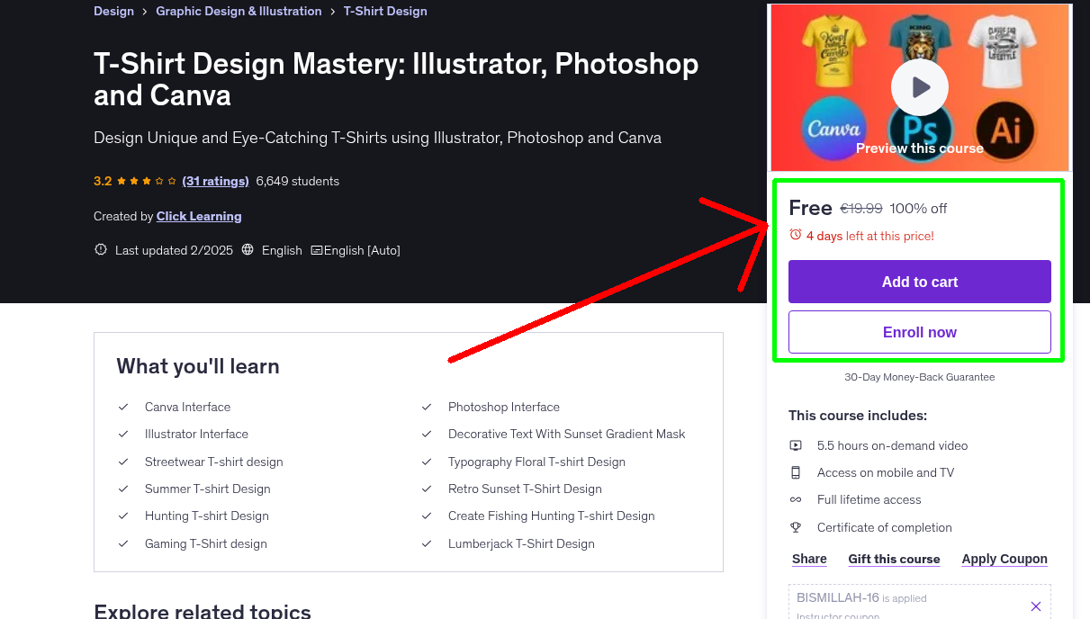 T-Shirt Design Mastery: Illustrator, Photoshop and Canva