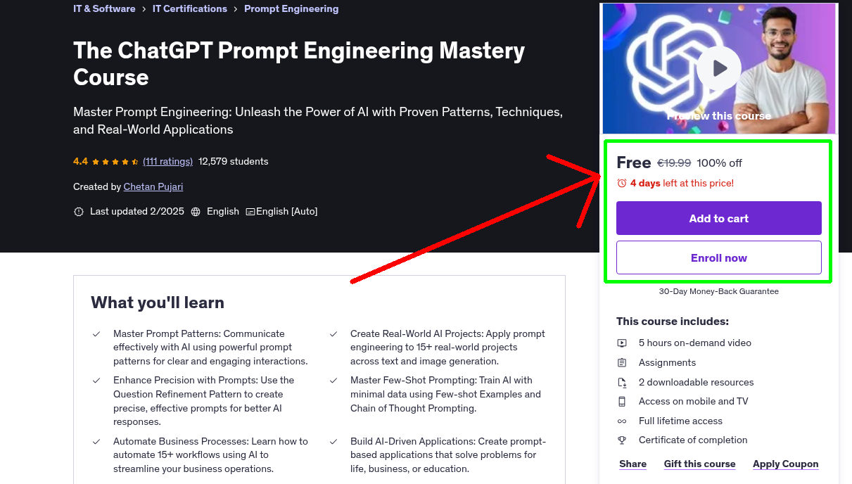 The ChatGPT Prompt Engineering Mastery Course
