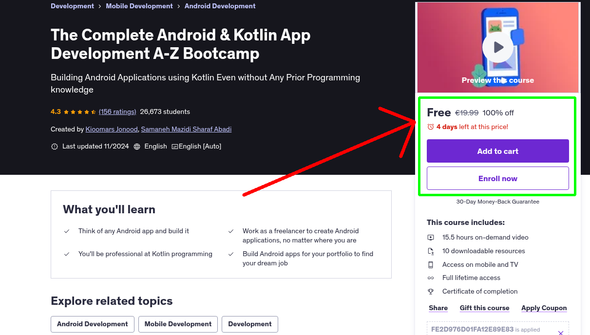 The Complete Android & Kotlin App Development A-Z Bootcamp