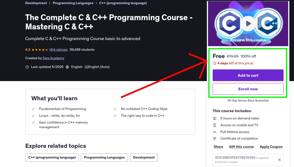 The Complete C & C++ Programming Course - Mastering C & C++