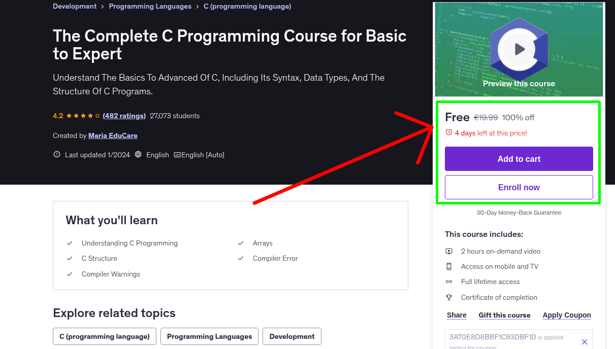 The Complete C Programming Course for Basic to Expert