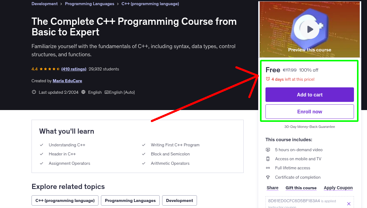 The Complete C++ Programming Course from Basic to Expert