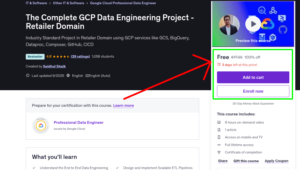 The Complete GCP Data Engineering Project - Retailer Domain
