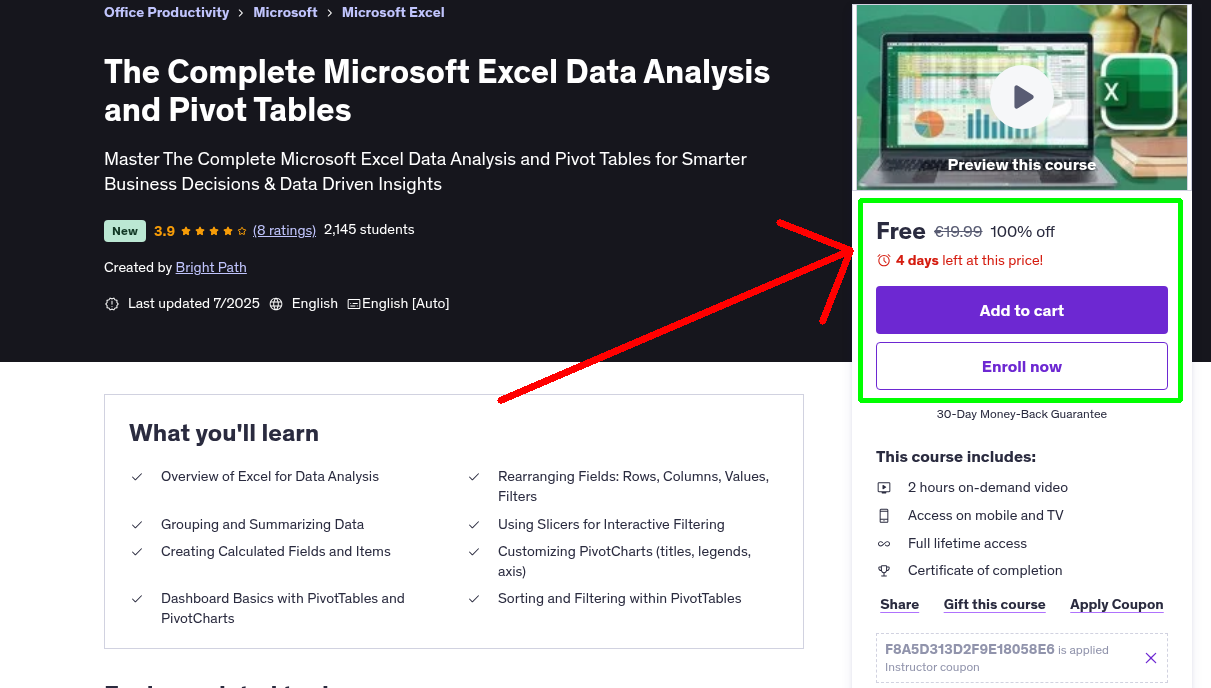 The Complete Microsoft Excel Data Analysis and Pivot Tables