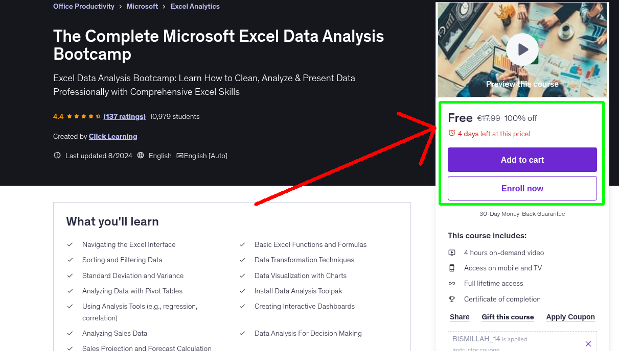 The Complete Microsoft Excel Data Analysis Bootcamp