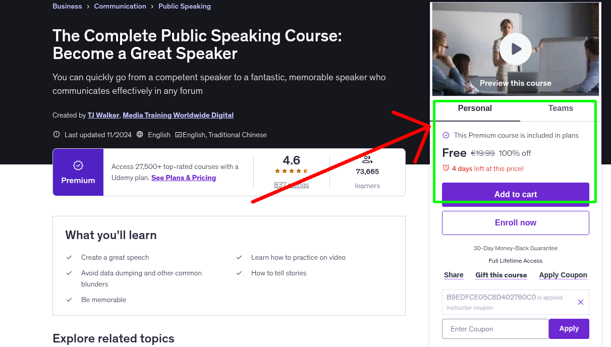 The Complete Public Speaking Course: Become a Great Speaker
