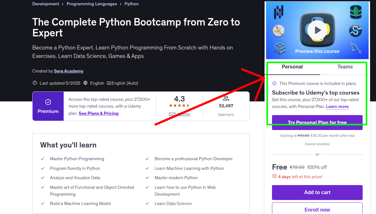 The Complete Python Bootcamp from Zero to Expert