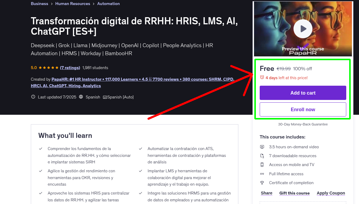 Transformación digital de RRHH: HRIS, LMS, AI, ChatGPT [ES+]