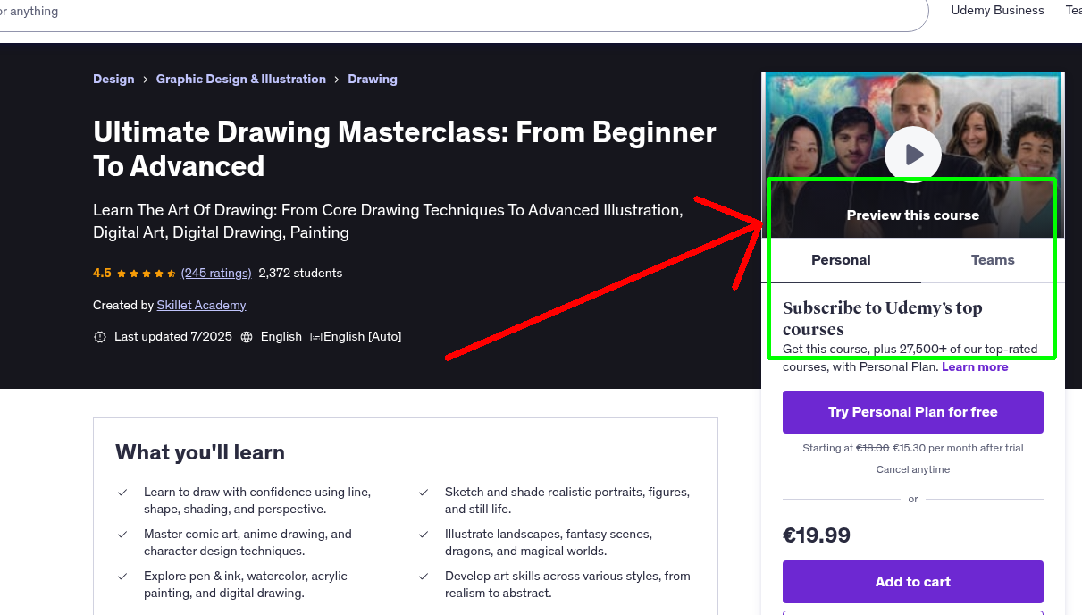 Ultimate Drawing Masterclass: From Beginner To Advanced