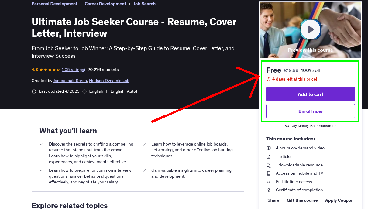 Ultimate Job Seeker Course - Resume, Cover Letter, Interview