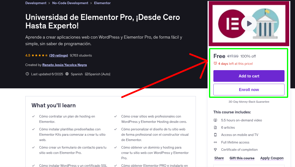 Universidad de Elementor Pro, ¡Desde Cero Hasta Experto!