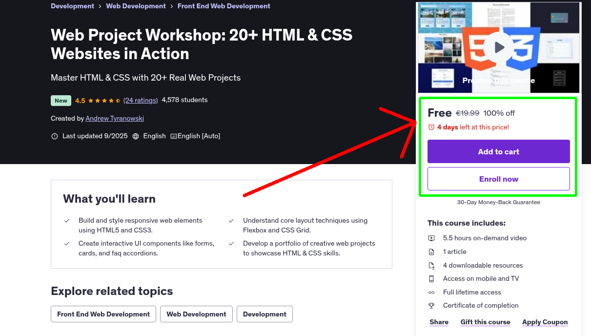 Web Project Workshop: 20+ HTML & CSS Websites in Action
