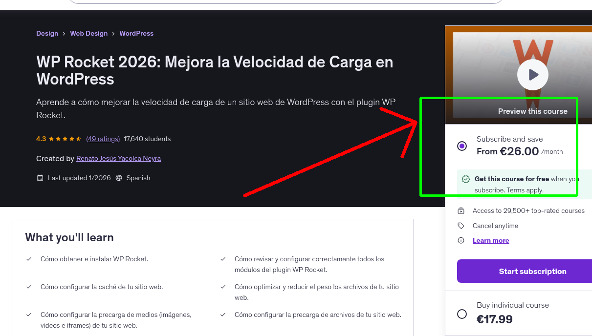 WP Rocket 2026: Mejora la Velocidad de Carga en WordPress